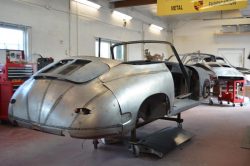 1964 Porsche 356 in the metal shop